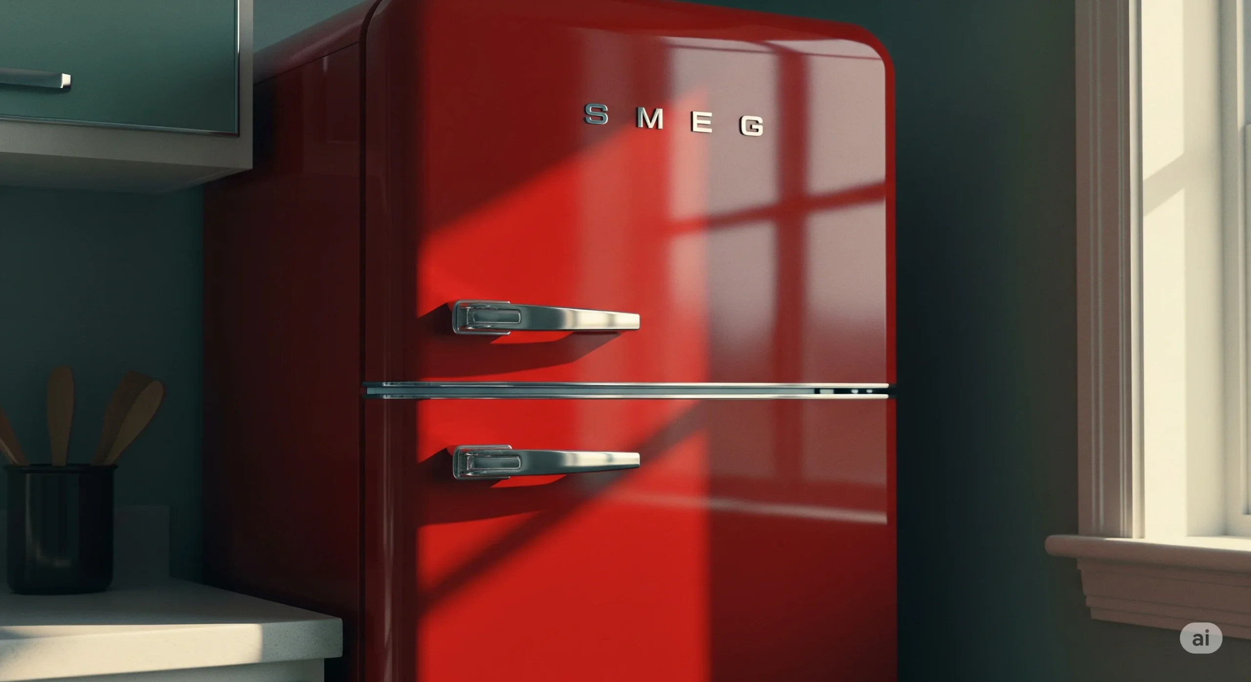 Mint green or red vintage fridge
