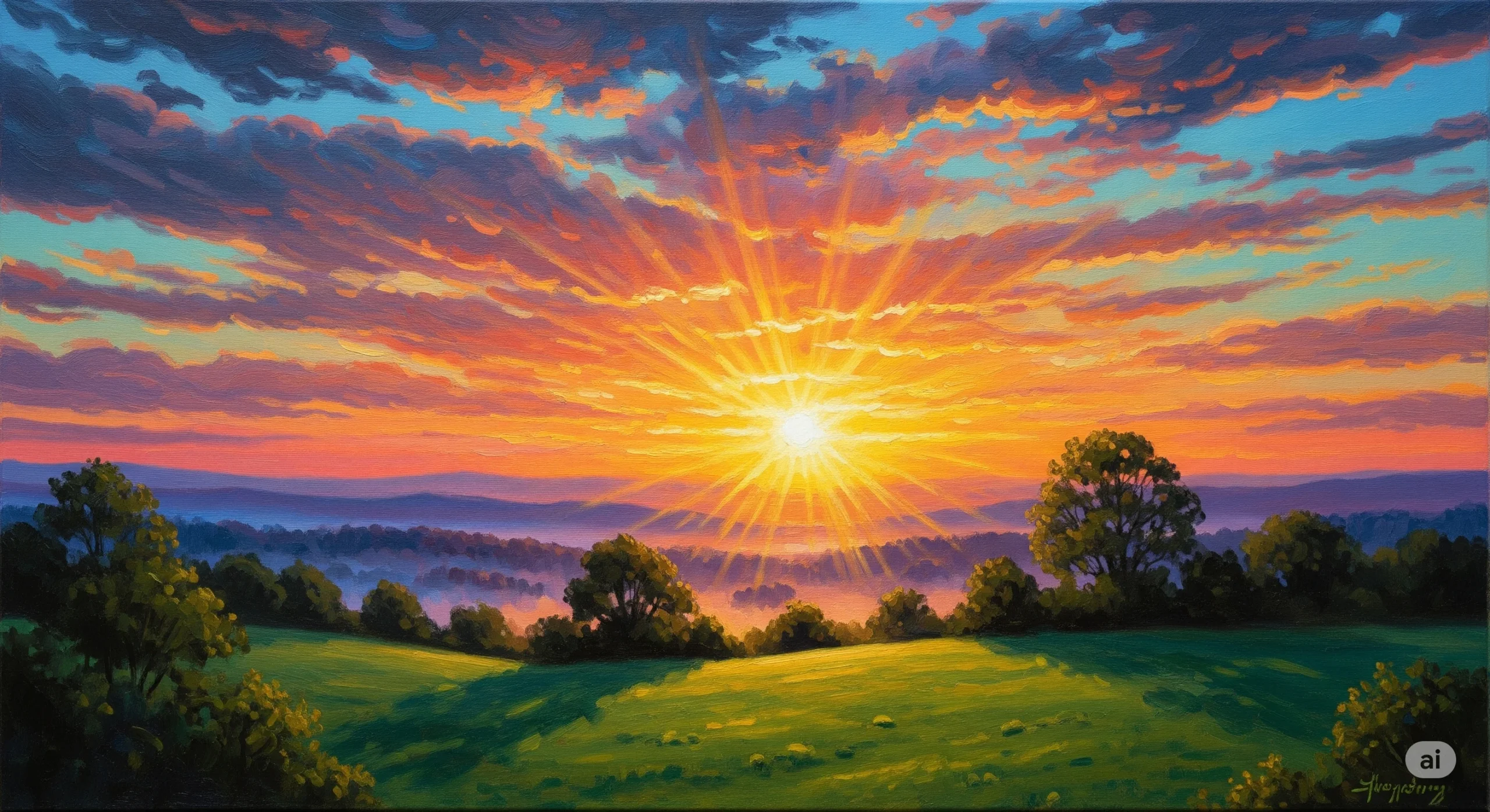 Rising Sun Painting
