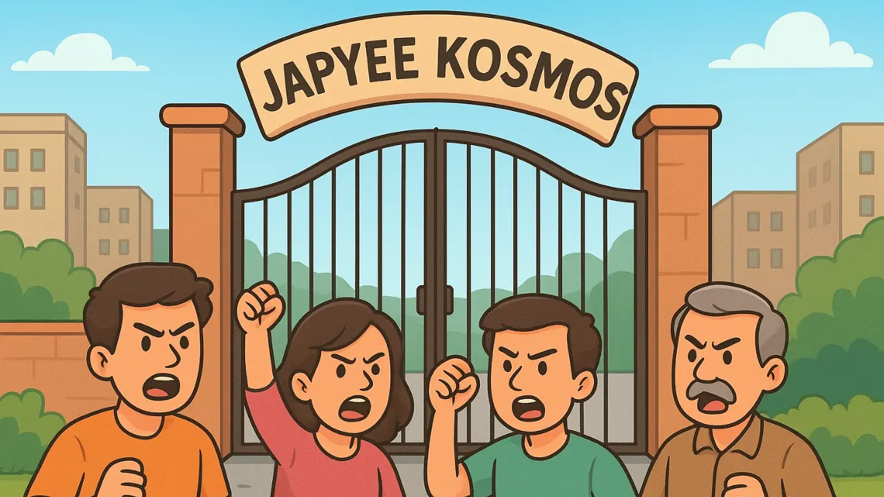 Jaypee Kosmos Residents Protest Against Builder in Noida Sector 134