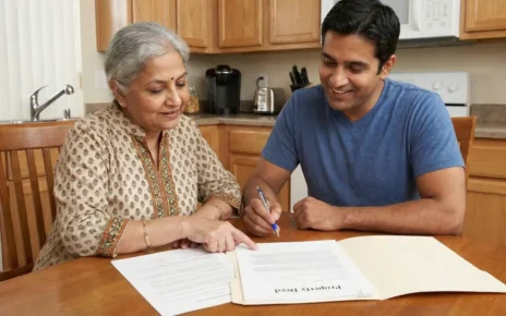 How can a US citizen transfer his mother's property in India to himself?