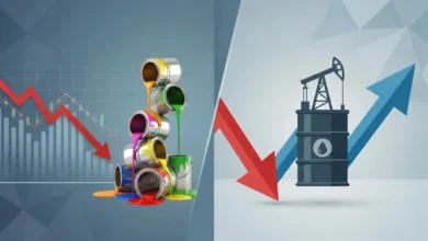 Paint stocks fall up to 2 percent as crude oil rally impacts margins