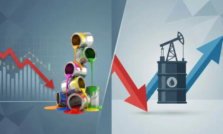 Paint stocks fall up to 2 percent as crude oil rally impacts margins