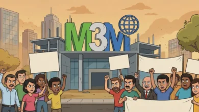 Gurugram residents protest against issues in M3M Smartworld projects