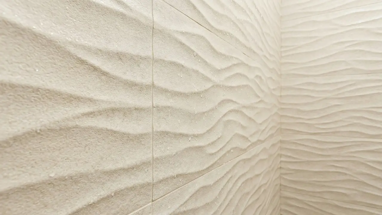 Textured tiles bathroom design trend 2026 adding depth and visual interest