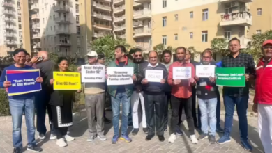 Residents protest over OC delay at Ansal Heights in Gurugram