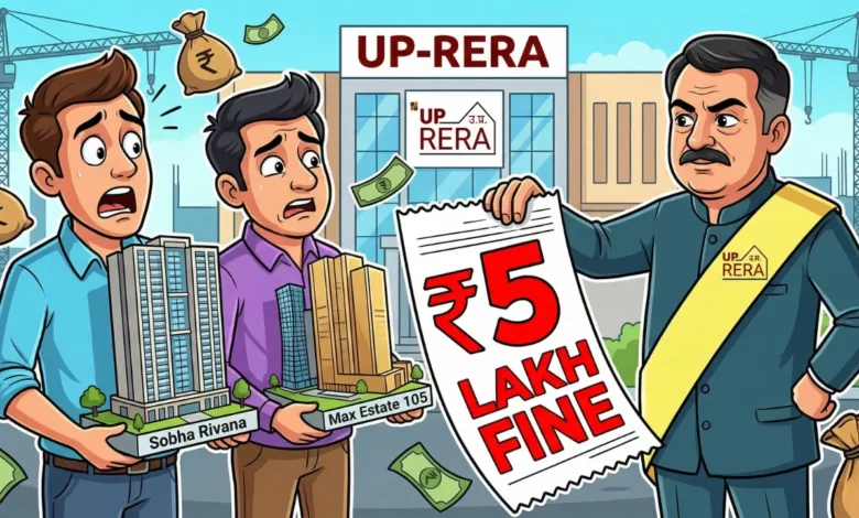Sobha Rivana & Max Estate 105 Fined Rs 5 Lakh by UP-RERA