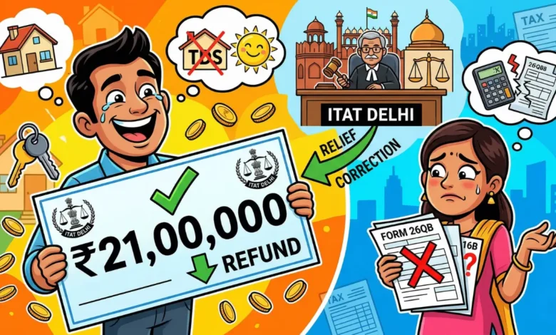 Property Seller Gets ₹21 Lakh TDS Relief from ITAT Delhi After Buyer’s Mistake