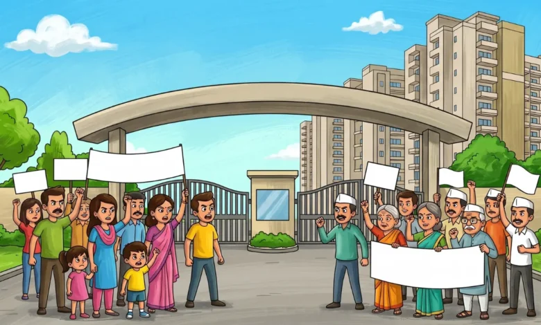 Homebuyers Protest at Mahagun Mywoods in Greater Noida West