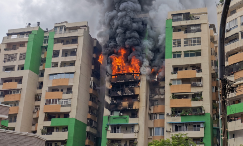 Massive Fire at Ghaziabad’s Gaur Green Avenue Raises Safety Concerns in High-Rise Living