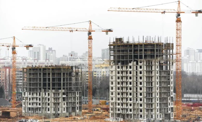 Construction Site with Tower Cranes