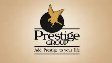 Prestige Group logo representing Prestige Estates as the company reports a 19% decline in Q1 profit and announces a new residential project in Thane.