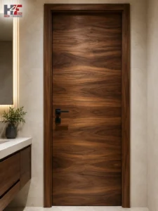 Walnut Wood Door – Bathroom Door Design