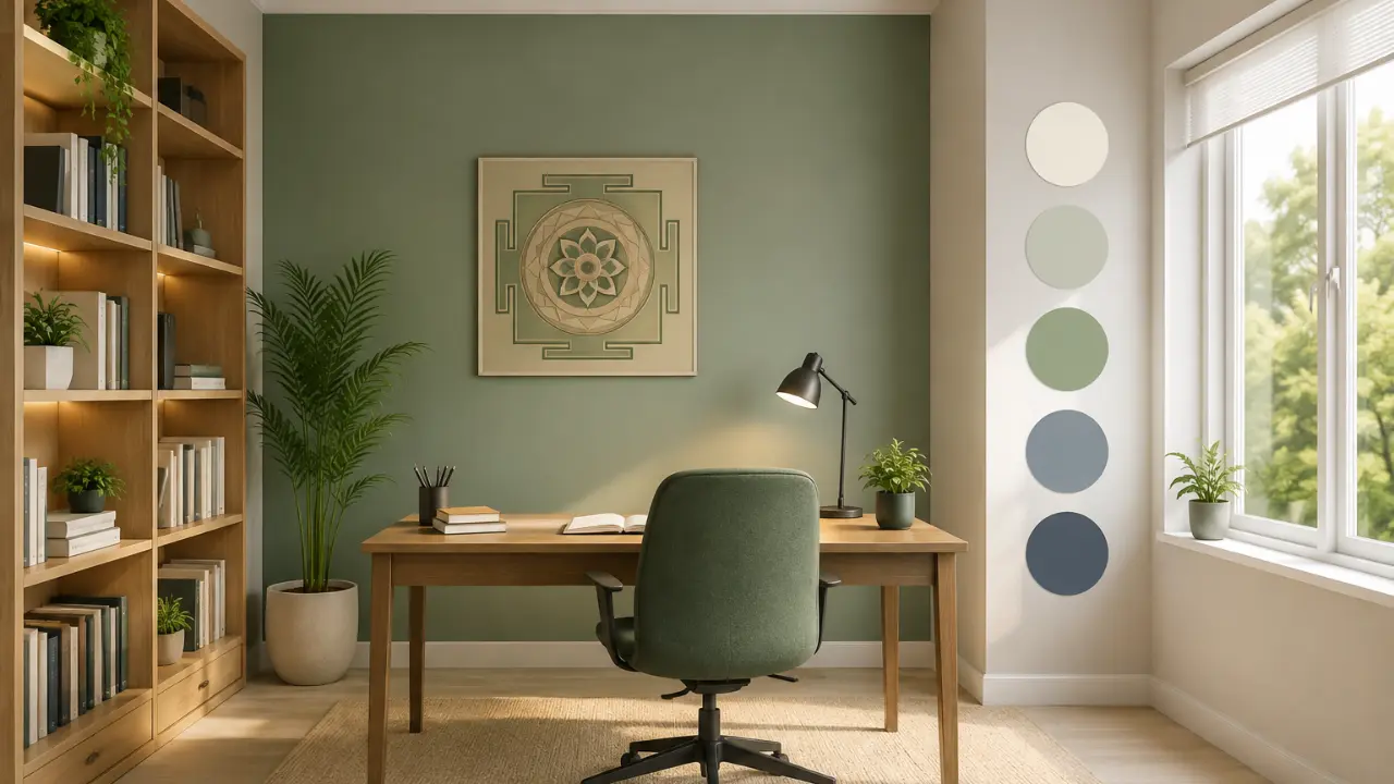 Best study room colours as per Vastu, featuring a bright and peaceful study space designed to support focus, learning and concentration.