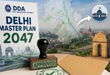 DDA approves Delhi Master Plan 2047 and sends it to the Centre for final approval, featuring a Delhi map and India Gate.