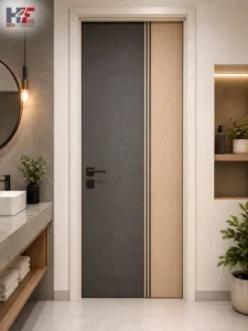 Dual tone PVC door with a modern bathroom door design