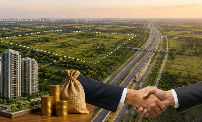 Gaurs Group acquires 35 acres of land along the Yamuna Expressway for a major real estate development.