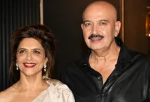 Rakesh Roshan and Pramila Roshan in a family photograph.