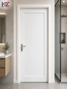 White PVC door with a simple bathroom door design
