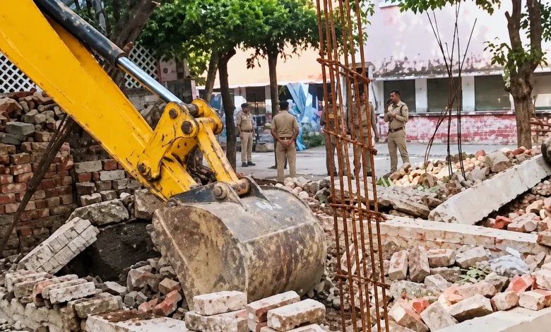 GDA Bulldozer Action in Modinagar