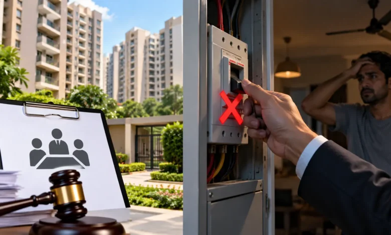 Apartment Owners Association can disconnect electricity over unpaid maintenance charges, highlighting a dispute over maintenance dues in a residential society.