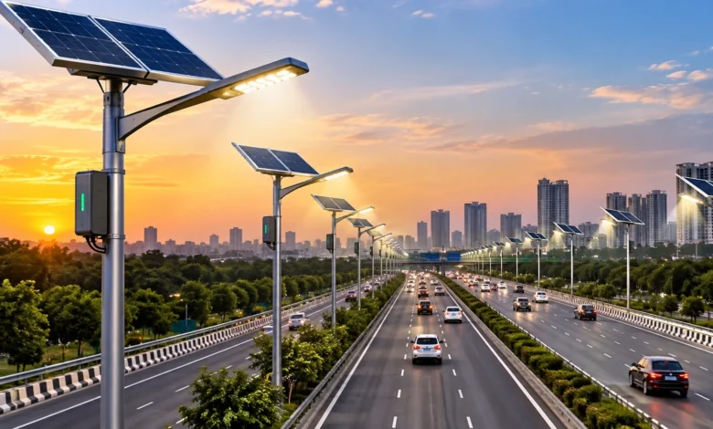Noida-Greater Noida Expressway to get 1,200 solar streetlights with battery backup for improved road lighting and energy efficiency.