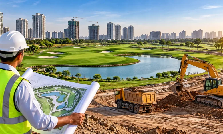 Noida Golf Course in Sector 151-A featuring a landscaped golf course, green spaces and planned recreational infrastructure.