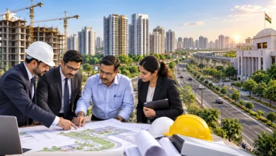 Real estate developers and municipal authorities discussing collaboration on urban infrastructure, housing development and civic services.