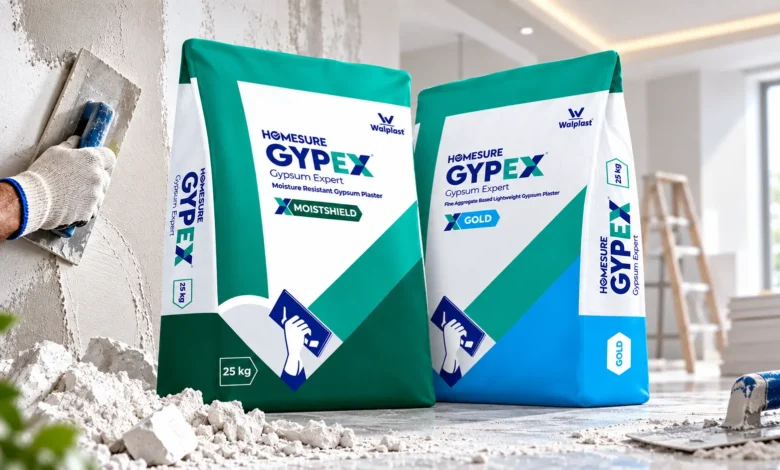 Walplast gypsum plaster product used for smooth interior wall and ceiling finishing in residential and commercial construction.