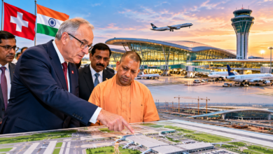 Swiss President Guy Parmelin Visits Jewar, Reviews Noida Airport Expansion Plans