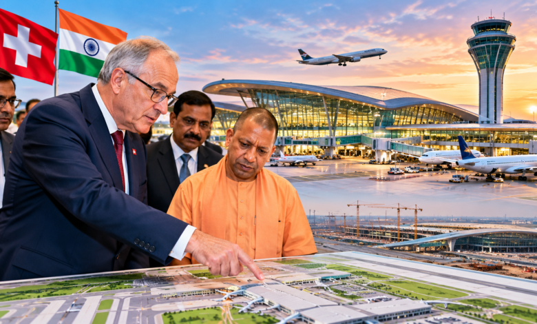 Swiss President Guy Parmelin Visits Jewar, Reviews Noida Airport Expansion Plans