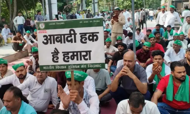 Noida Farmers Protest Outside Authority Office Over Pending 10% Developed Plot Allotment